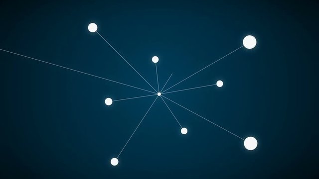 Dots connected global world map. internet of things, 4k movie.