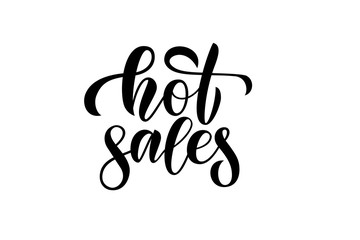vector calligraphy phrase hot sales for banner icon tag card promotion of woman clothes cosmetics shop