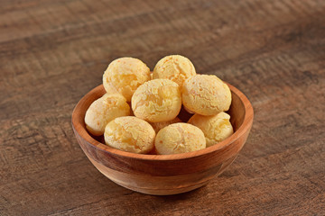 Cheese breads on rustic bowl