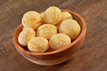 Cheese breads on rustic bowl