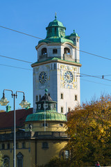 Facade of Mullersches Volksbad building (1901), Munich, Germany