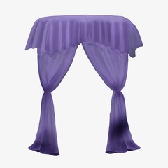Illustration of a purple curtain.