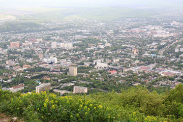 Fototapeta na wymiar View from the top of Mount Mashuk on the city of Pyatigorsk, Russia