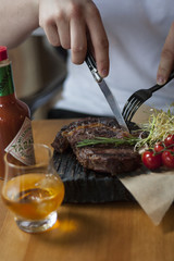 beef steak in a restaurant