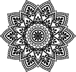 Mandala pattern black and white