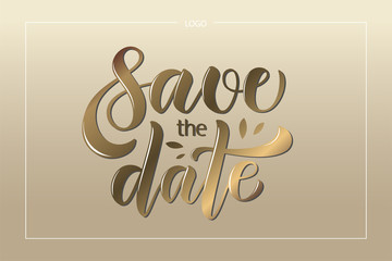 Vector calligraphy text save the date for card invitation wedding decoration envelope flowers wsh book