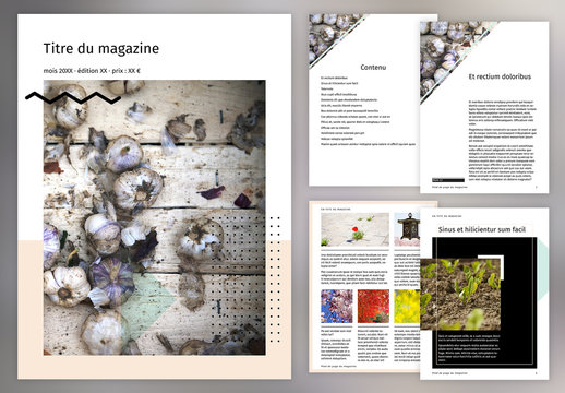 Mise en page tendance de magazine num&eacute;rique