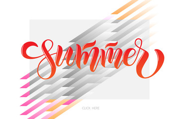 Vector text summer time for print t shirt souvenirs banner card