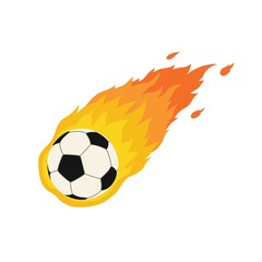 Fototapeta premium Soccer football comet fire tail flying