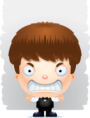 Angry Cartoon Boy Waiter