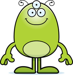 Naklejka premium Cartoon Alien Smiling
