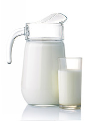 Dairy and protein products concept. Isolated on a white background