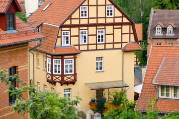 Fototapeta na wymiar historische Altstadt von Quedlinburg Harz