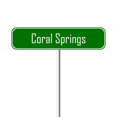 Coral Springs Town sign - place-name sign