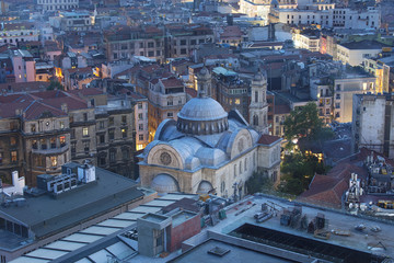 Aerial view of Aya Triada Greek Orthodox Church