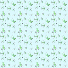 fiori verdi su sfondo color menta