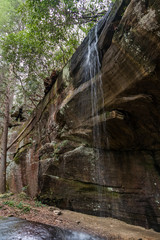 Waterfall cascading over rock ledge at Cumberland Falls State Park