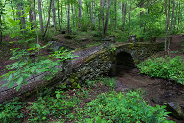 Stone bridge over stream in the Great Smoky Mountains National Park