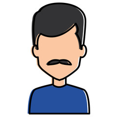 young man avatar character vector illustration design