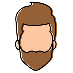 young man head avatar character vector illustration design