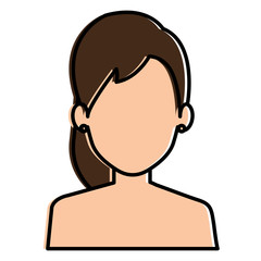 beautiful woman shirtless avatar character vector illustration design