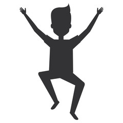 cheerful jumping man silhouette avatar vector illustration design