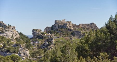 Fototapeta na wymiar Old medieval city on the rock formation in Les Baux de Provence - Camargue - France