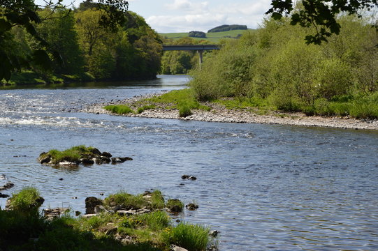 River Tweed near Abbotsford House and Gardens, Home of Sir Walter Scott, Scottish Borders