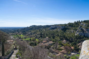 Fototapeta na wymiar Old medieval city on the rock formation in Les Baux de Provence - Camargue - France