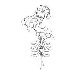 floral decoration with bowtie vector illustration design