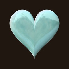 Light turquoise blue 3d glossy graphic heart symbol decoration