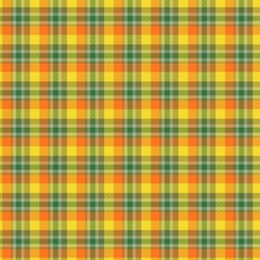 Beautiful natural colored yellow green orange tartan checker pattern