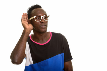 Young black African man listening