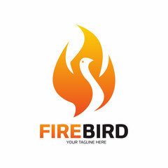 Bird Fire Logo Vector Element Symbol Template