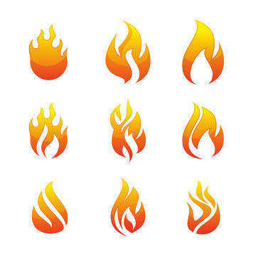 Collection of Fire Logo Vector Design Template