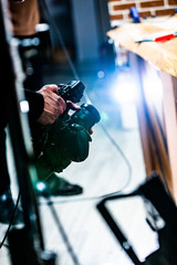 camera operator working with a cinema camera