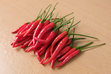 fresh red chilli on the table