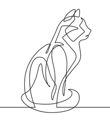 Cat Continuous Line vector Cartoon