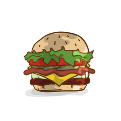 fastfood hamburger drawing graphic object