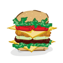 fastfood hamburger drawing graphic object