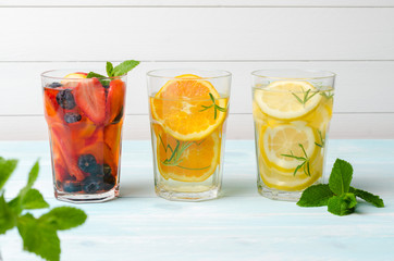 Detox fruit infused flavored water.