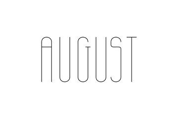 Hand lettering of the word August, vector illustration.
