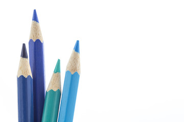 A set of blue color pencils