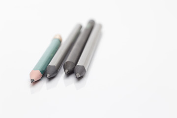 Pencils drawing on a white background