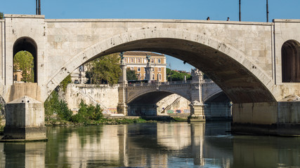 Fototapeta premium Bridges over the River Tiber, Rome, Italy
