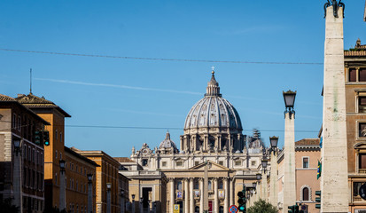 Fototapeta na wymiar Saint Peter's Basilica in the Vatican City, Rome, Italy