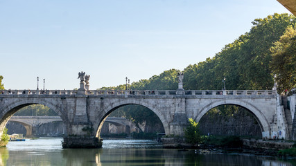Fototapeta na wymiar Bridge over the River Tiber, Rome, Italy