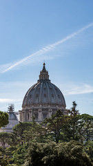 Fototapeta na wymiar Saint Peter's Basilica's dome from the Vatican Museums, Vatican City, Rome, Italy