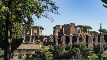 Ruins at the back of Palatine Hill, Rome, Italy