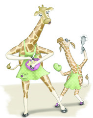 Baking Mother daughter Jiraffe